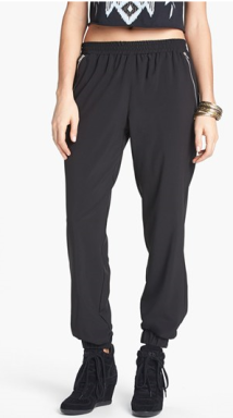 Relaxed Woven Track Pants - $38